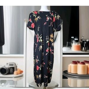 VTG POSITIVE ATTITUDE Attitude Women Floral Sprint Black long dress‎ Size 14